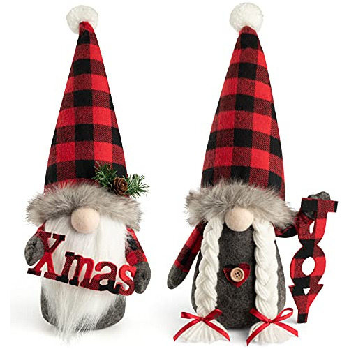 Decoraciones De Gnomos De Navidad, 2 Paquetes Gnomos Su...