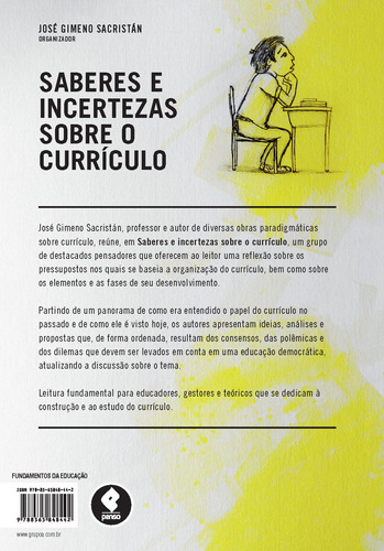 Saberes e Incertezas Sobre o Currículo, de Sacristán, José Gimeno. Editorial PENSO, capa mole em português, 2013
