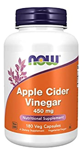 Now Supplements, Vinagre De Sidra De Manzana 450 Mg, Derivad