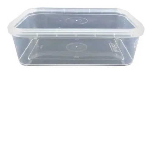 200un Pote Retangular Lacre Marmita Microondas Freeze 500ml Cor Cristal