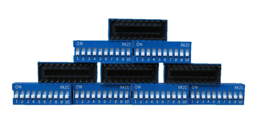 Set 10pz Dip Switch - Switch Deslizable - 10 Posiciones