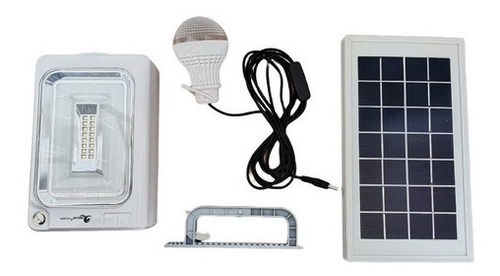 Kit Planta Panel Solar Linterna Bombillo Camping Recargable 