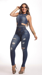 Macacao Pit Bull Jeans Rhero Set Jeans Deluxe Feminino | MercadoLivre 📦