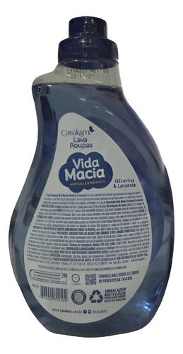 Lava Roupas Vida Macia Lavanda 1l Hipoalergênico