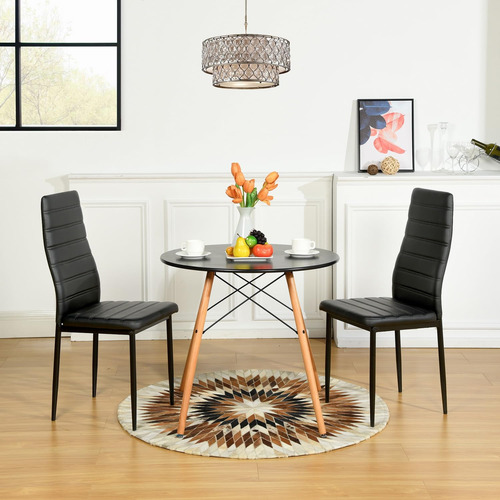 Juego De 4 Sillas De Comedor Ergonómicas Con Respaldo Alto Diseño De La Tela Color De La Estructura De La Silla Color Del Asiento
