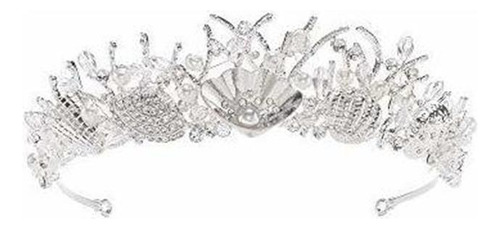 Diademas - Tiara De Novia Con Corona De Cristal De Concha P