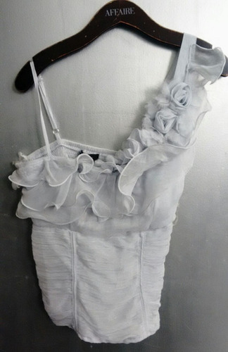 Musculosa Blusas De Raso Y Gasa Bordadas