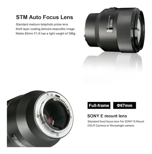 Meike 85mm F1.8 Full Frame Af Stm (a Stepping Motor) Lente G