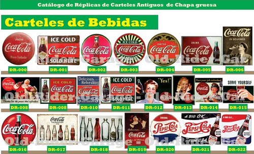Chapas Decorativas Carteles Bebidas Retro Mediano Dr-316