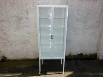Comprar Cristaleira Vitrine Antiga Farmácia Em Metal 161 X 60 X 40
