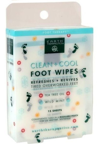 Earth Therapeutics - Clean + Cool Foot Wipes - Lenços Pés