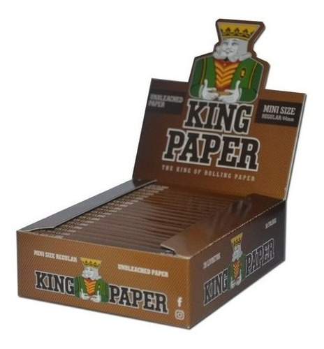 Seda King Paper Brown Large Mini Size 1 1/4 Caixa C/ 20 Un.