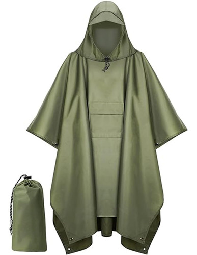 Poncho De Lluvia 3 En 1, Impermeable Resistente For Hombre,