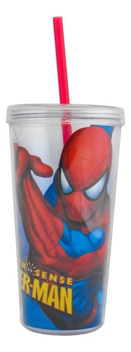 Vaso Hombre Araña Spider Man Marvel Disney Doble Pared 13oz Color Rojo