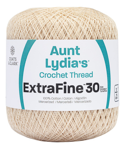 Coats Crochet Aunt Lydia's Algodon Extra Fino Tamaño 30