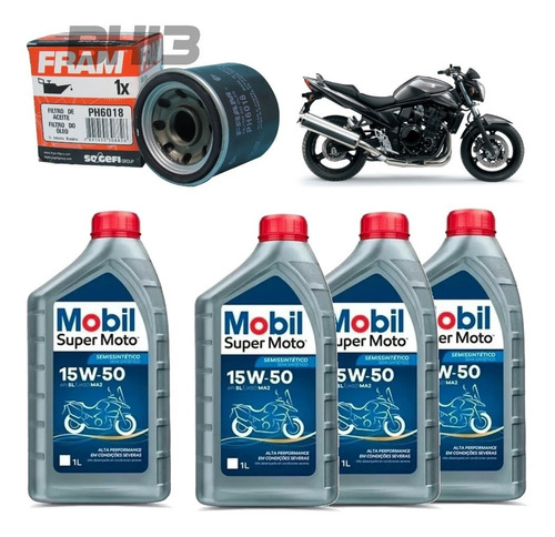 Mobil 15w50 Kit Troca Óleo Suzuki Bandit 650 1200 Ph6018