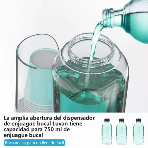 Dispensador de enjuague bucal para baño, botella con bomba de