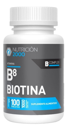 Vitamina B8 Biotina 100 Tabletas Nutricion 2000