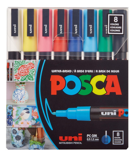 Uni Posca Pc-3m - Marcadores De Pintura Base De Agua, P...