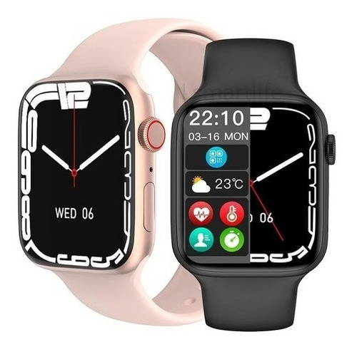 Relógio Smartwatch Masculino E Feminino W27 Pro Série 7 Luxo Cor da caixa Rosa