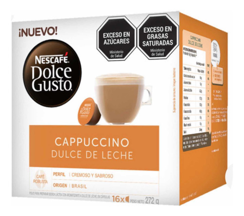 Cápsulas Nescafé Dolce Cappuccino Gusto Dulce De Leche  X16