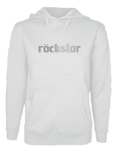 Polerón Estampado Unisex Rockstar Gustavo Cerati Log Plateado