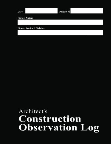 Architects Construction Observation Log Black Cover