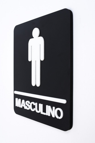 Placa Sanitário Banheiro Wc Masculino Mdf Acrilico