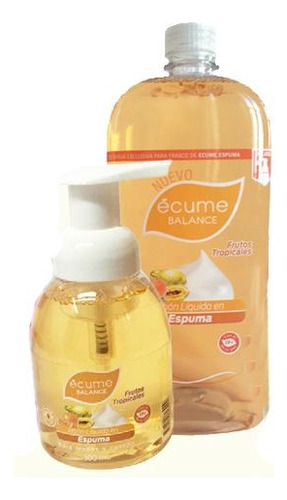 Jabón Líquido Ecume En Espuma Frutos Tropicales 1l + 300 Ml