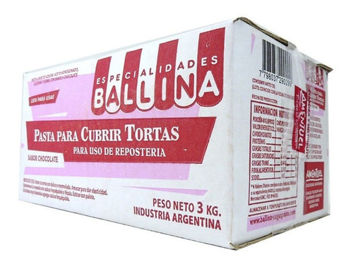 Pasta Ballina Chocolate X3kg - Cotillón Waf