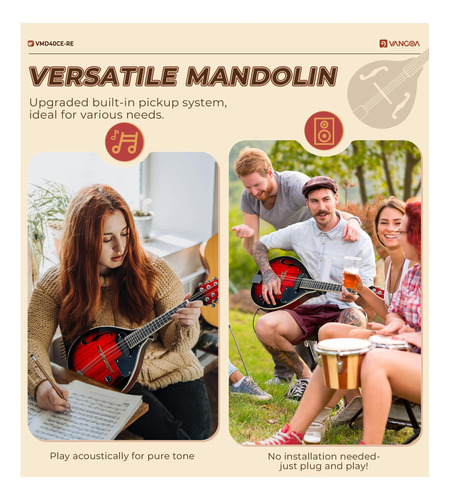 Instrumento Musical De Mandolin Vangoa Un Estilo Acústico De
