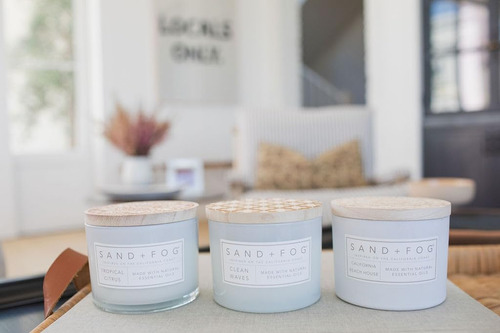 Sand + Fog Scented Vandle - California Beach House - Aromas
