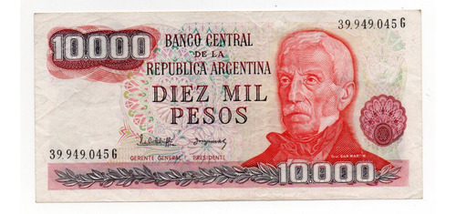 Billete Argentina 10000 Pesos Ley Bottero 2494