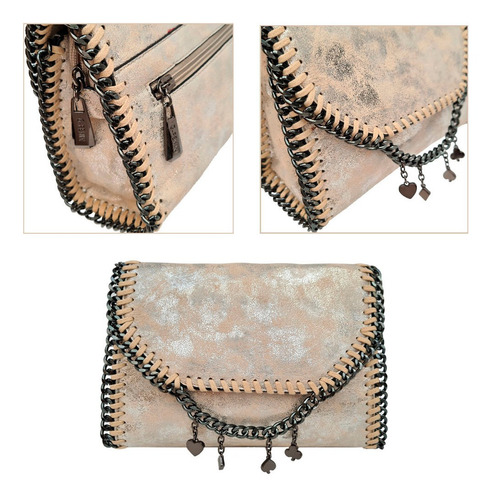 Bolsa Feminina Transversal Alça De Corrente - Golden Fênix Cor Prata