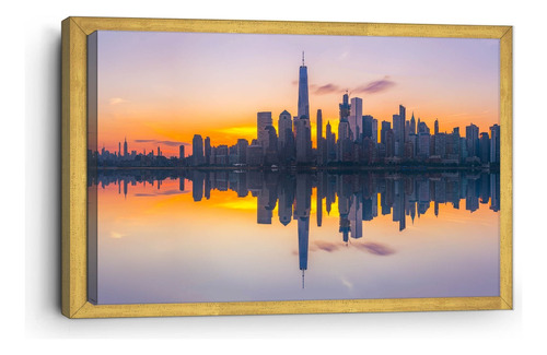 Cuadro Canvas Enmarcado Ingles Nueva York Amanecer 90x140cm