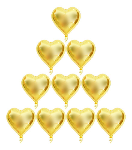 Globo Decorativo Amarillo Con Forma De Corazón, 10 Unidades,
