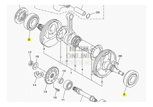 Ruleman De Bancada Orig Yamaha Yz250f Panella Motos