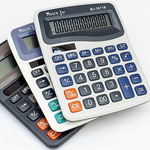 3 Calculadoras Grande C 12 Dig. De Mesa Balcão Escritório Mj