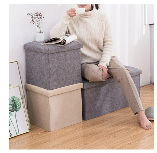 Imagen 7 de 8 de Puff Silla Cubo Organizador Plegable
