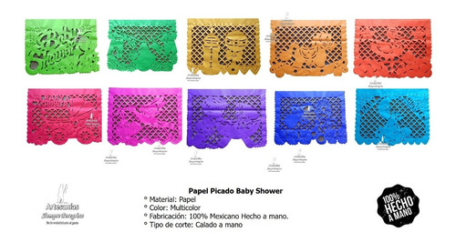 10 Tiras Papel Picado Baby Shower Enramada - Envio Inmediato