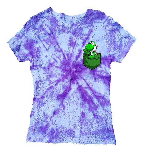 Playera Unisex Tie Dye Yoshi En Bolsillo