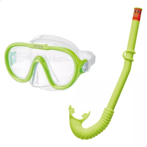 Gafa Adventure Tubo Verde Para Niños Snorkel