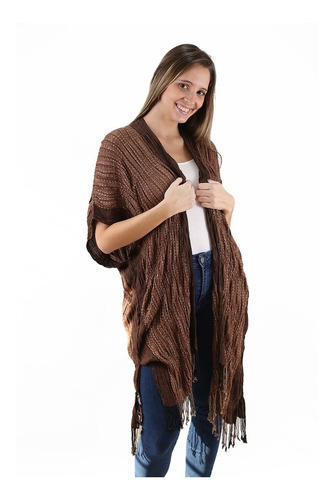 Chaleco Saco Largo Kimono Abierto Con Flecos # C3238/35/26