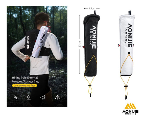Bolso Portabastones Carcaj Trail Running Trekking Aonijie Blanco