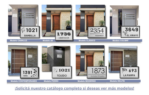 Imagen 8 de 10 de Placa Acero Inoxidable Número Frente De Casa Dirección