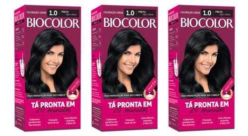  Biocolor Creme Mini Preto 1.0 - Cobertura Duradoura