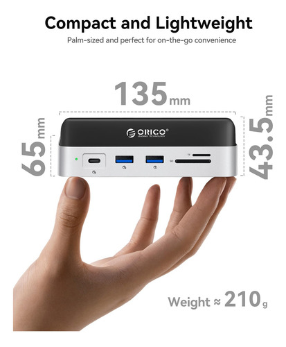 Dock Stand Orico Minidock Mac Mini M4 Hub De Aluminio 10 En