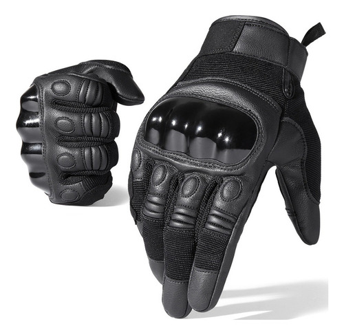 Guantes De Moto De Dedo Completo Cuero De Pu Pantalla Táctil