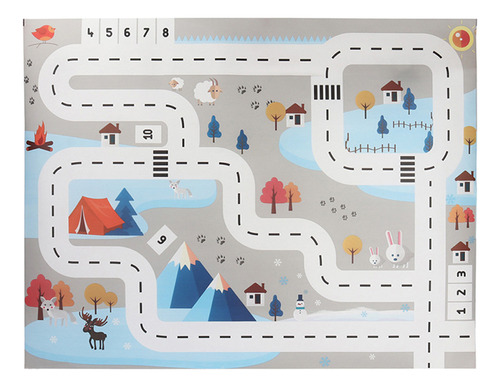 R Kids Play Mat City Road Buildings Parking Map Game Scene M