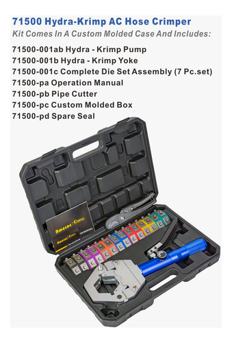 Kit Engarzador Hidráulico De Mangueras De Aire Acondicionado